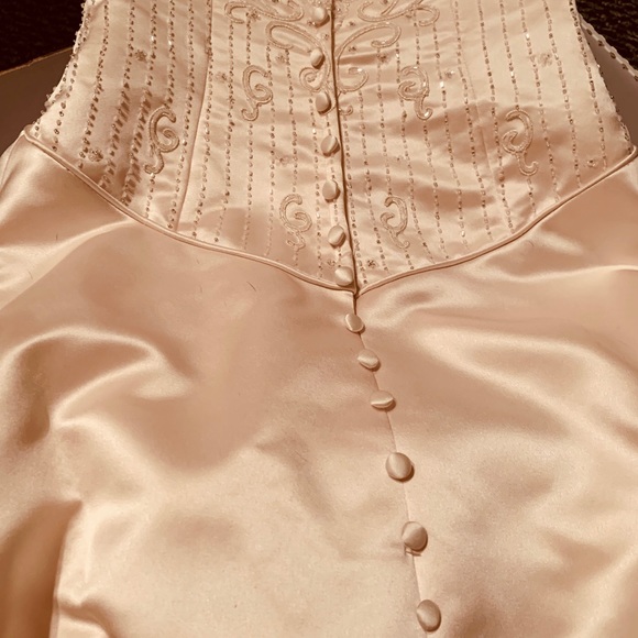 Beautifully hand beaded wedding gown.